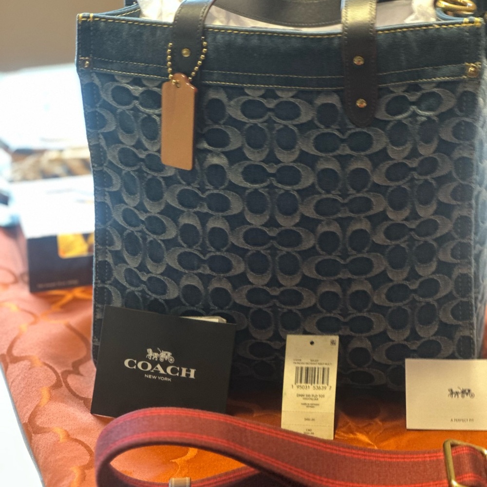 Coach Denim Field Tote 30